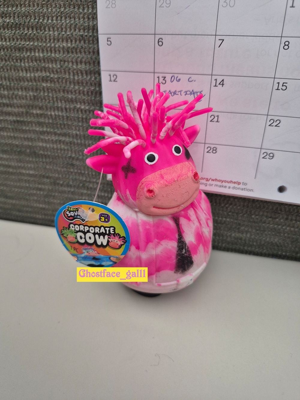 JARU Corporate Cow Pink Squeeze Toy/Squishy/Sensory/Fidget - Kids Toy